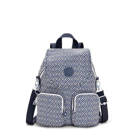 Kipling Firefly Up Printed Convertible Backpacks Urban Chevron | CA 1582WN